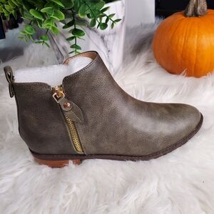 Journee Collection Olive Ankle Boots with Gold Accent
